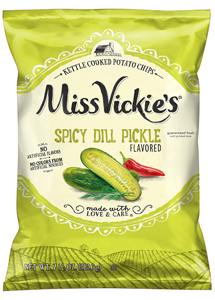 Bag of MISS VICKIE’S® SPICY DILL PICKLE FLAVORED CHIPS