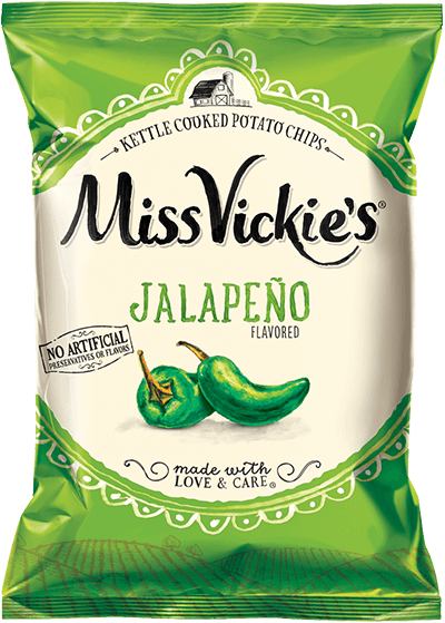 Bag of MISS VICKIE'S® Jalapeño Flavored Kettle Cooked Potato Chips