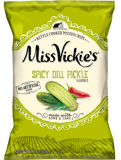 Bag of MISS VICKIE’S® SPICY DILL PICKLE FLAVORED CHIPS